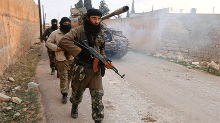 terroristas de Al Nusra en Siria La coalición bombardea a Daesh en Siria en apoyo a los de Al Qaeda